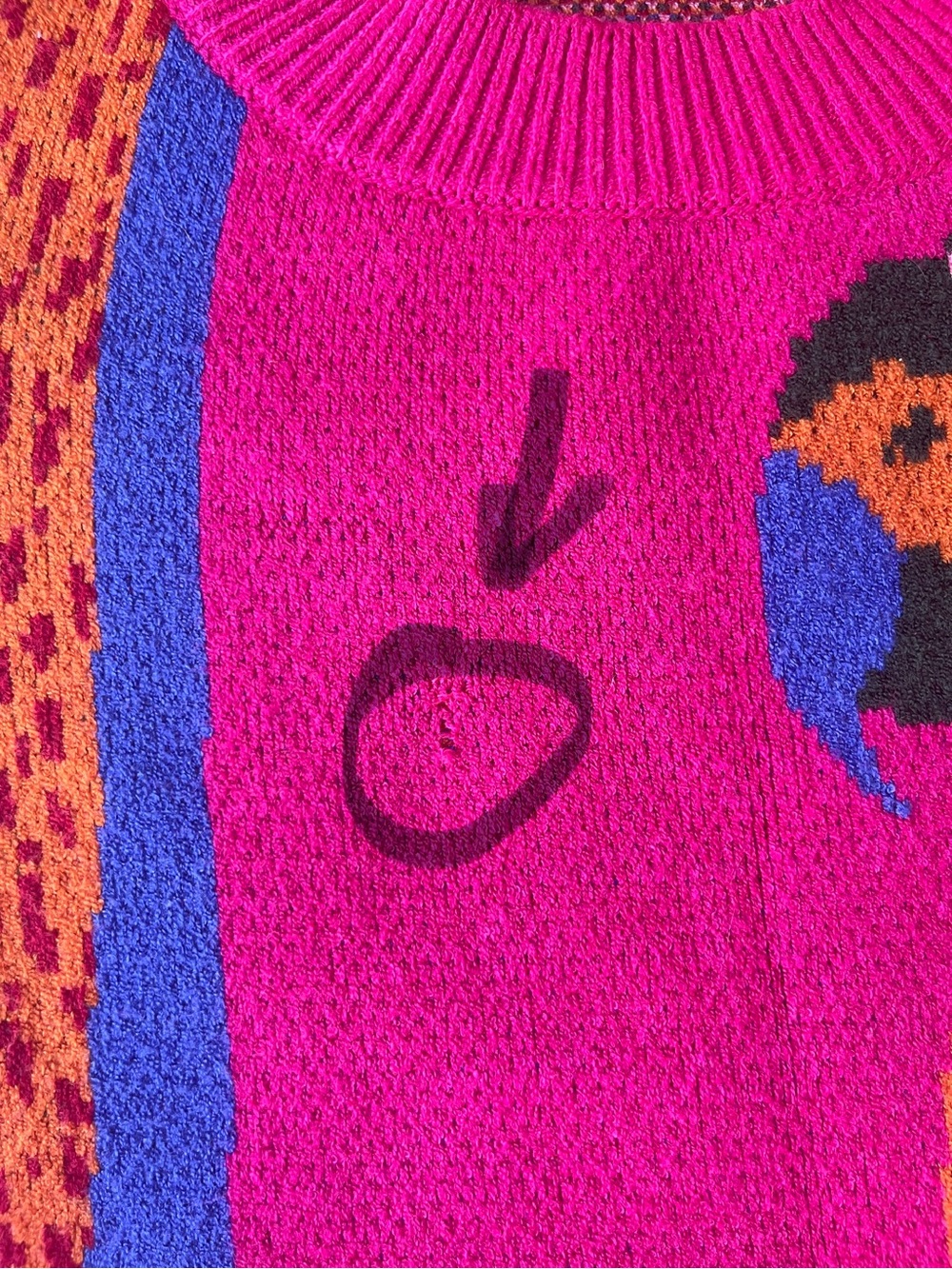 FARM Rio Hot Pink Parrot‑Print Knit Dress - Long Sleeve - Size S - Picture 7 of 12